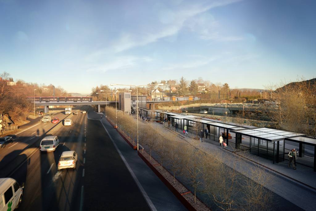 Comparison of the Lagunen stop showing 3d geometry and final view.