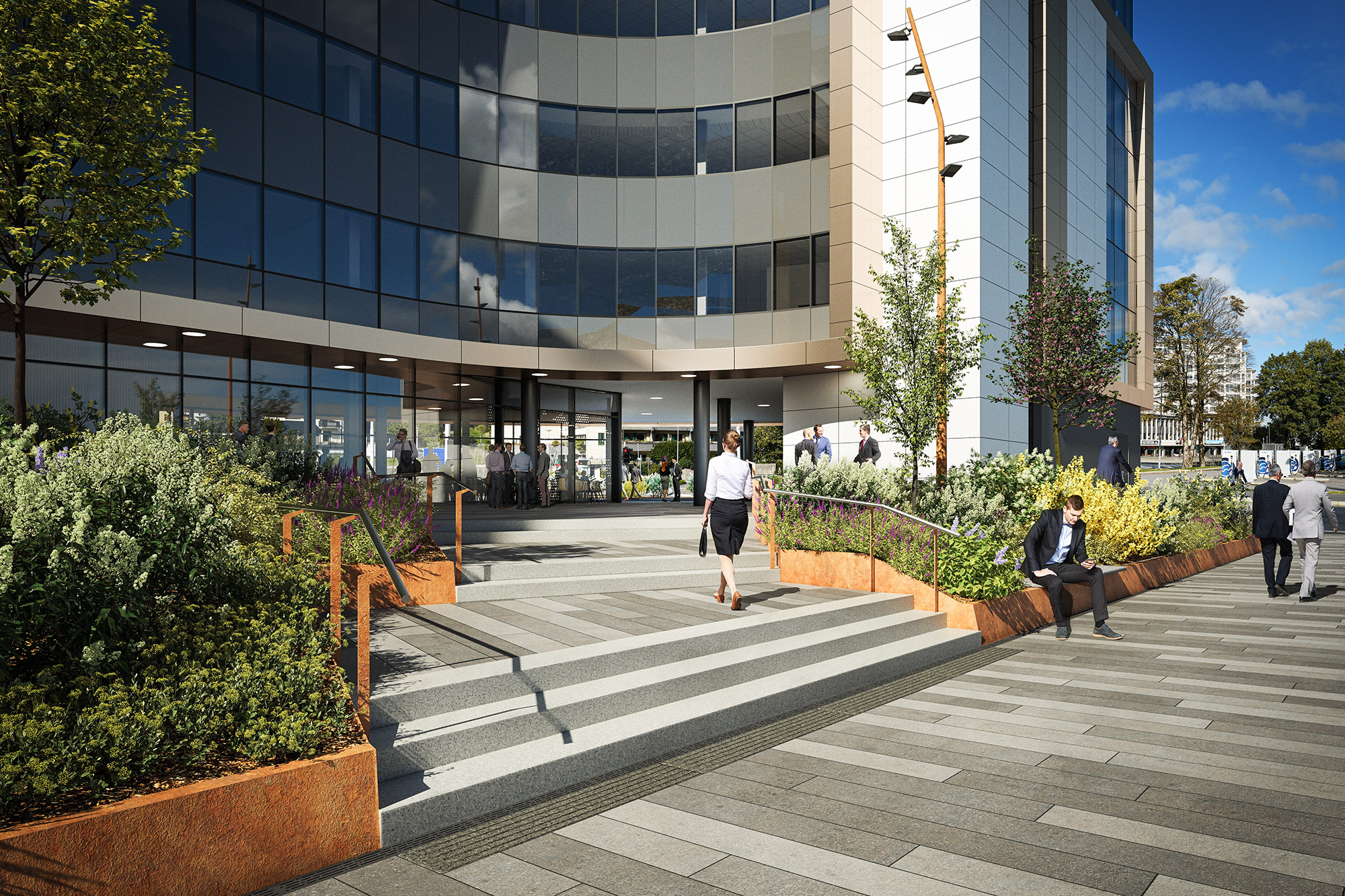 Kronstadparken Visualisation of the Buen building rear.