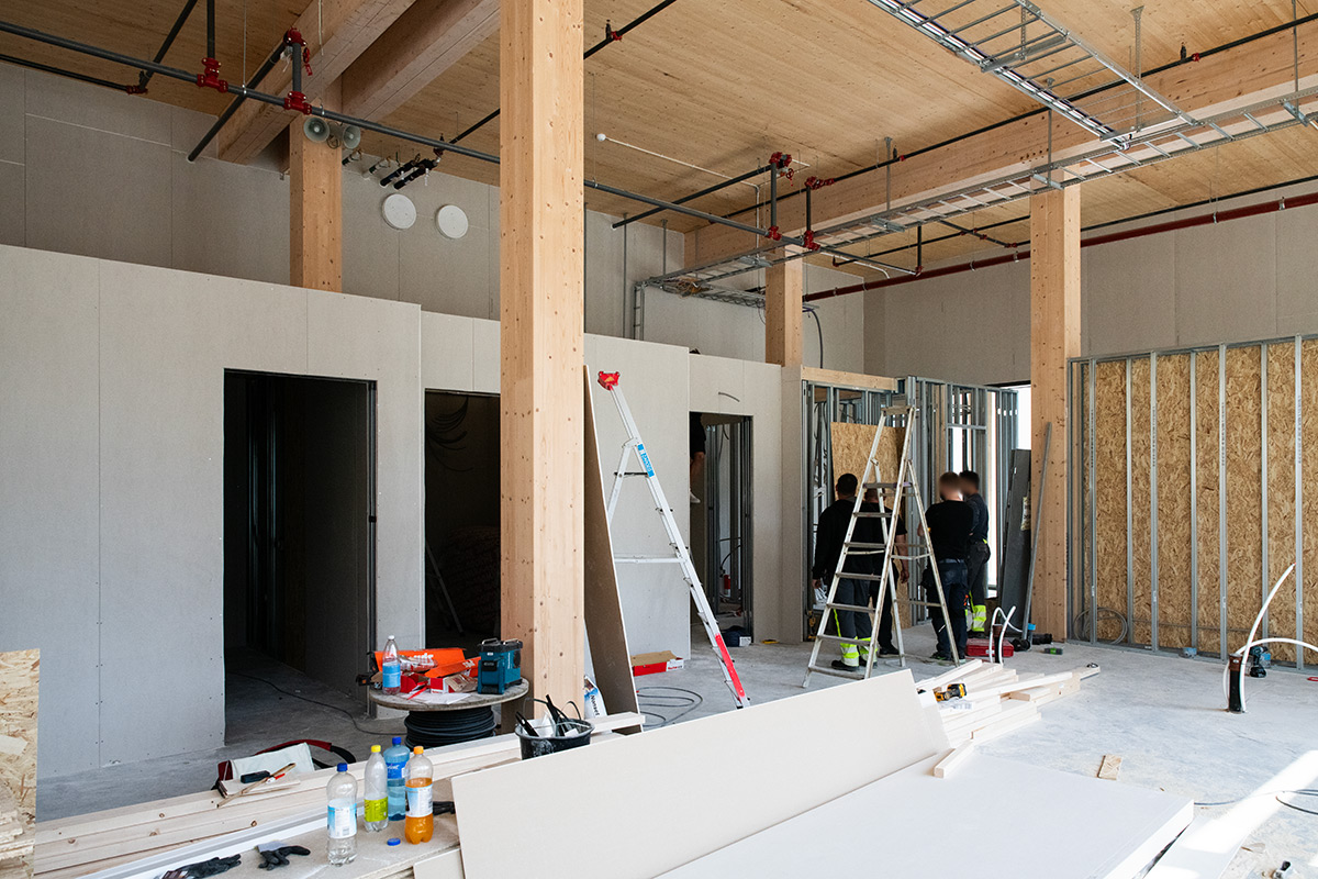 Photo of the building site that was measured and modelled to create the parametric design precisely fitting the existing architecture.