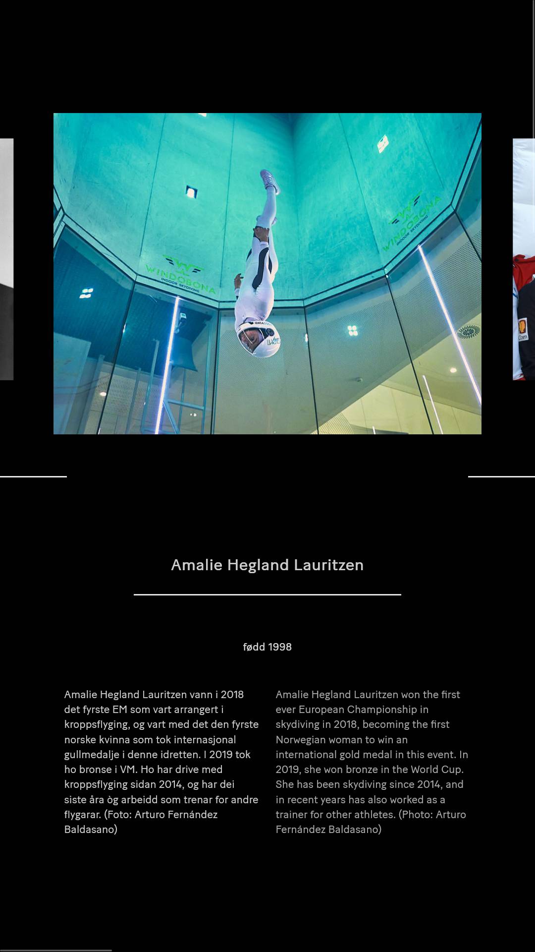 Still image of the Selected Vossing interactive slideshow showing a selection of notable people from Voss.